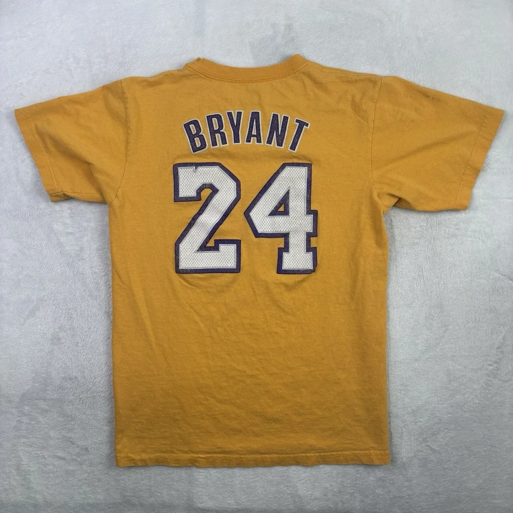Adidas Los Angeles Lakers Kobe Bryant Gold Short Sleeve Jersey Shirt Men's Med